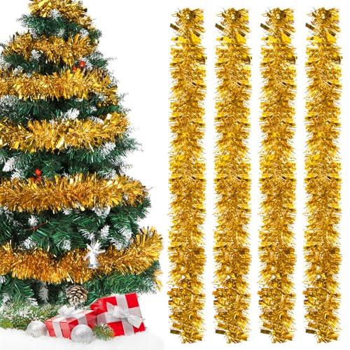 Lametta Girlande Weihnachten Gold,Metallisch Girlande Weihnachtsbaum,4 Stück Glänzend Weihnachtsgirlande,Weihnachtsbaumschmuck Girlande,Lamettergirlande,Festliches Lamettaa Dekoration Lametta Girlande Weihnachten Gold,Metallisch Girlande Weihnachtsbaum,4 Stück Glänzend Weihnachtsgirlande,Weihnachtsbaumschmuck Girlande,Lamettergirlande,Festliches Lamettaa Dekoration von Epokus