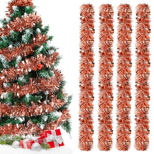 Lametta Girlande Weihnachten Roségold,Metallisch Girlande Weihnachtsbaum,4 Stück Glänzend Weihnachtsgirlande,Weihnachtsbaumschmuck Girlande,Lamettergirlande,Festliches Lamettaa Dekoration Lametta Girlande Weihnachten Roségold,Metallisch Girlande Weihnachtsbaum,4 Stück Glänzend Weihnachtsgirlande,Weihnachtsbaumschmuck Girlande,Lamettergirlande,Festliches Lamettaa Dekoration von Epokus