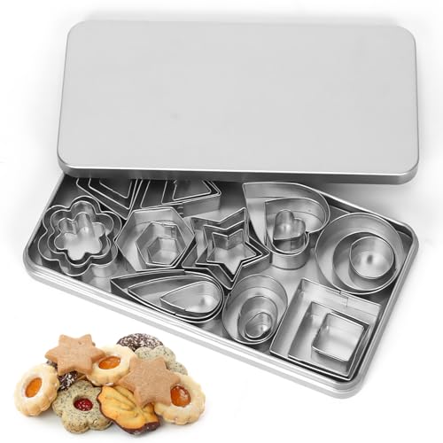 Plätzchen Ausstecher Mini, 30 Stück Mini Ausstecher Set, Kleine Keksausstecher aus Edelstahl, Geometrische Keks Ausstechformen Set, Sternblumen Sechseck Herz Formen Cutter für Backen Fondant Torten Plätzchen Ausstecher Mini, 30 Stück Mini Ausstecher Set, Kleine Keksausstecher aus Edelstahl, Geometrische Keks Ausstechformen Set, Sternblumen Sechseck Herz Formen Cutter für Backen Fondant Torten von Epokus