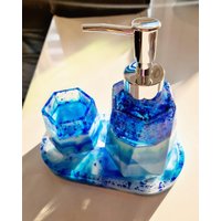 Seifenspender Mit Tablett Und Becher von EpoxyHandmadeDreamsS