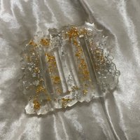 Gold- Und Silberfolien-Flocken-Kunststoff-Untersetzer-ständer - Einer Für 4 Untersetzer Goldfolien-Flocken, Silberfolien-Flocken von Epoxycore