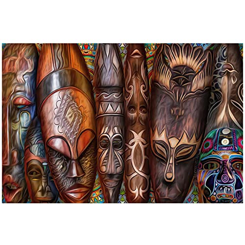 Eppedtul Graffiti African Mask Tribal Face Art Wall Posters and Prints Nordic Modern Abstract Canvas Painting Living Room Wall Art Decor [80x120cm/31x47inch] Rahmenlos von Eppedtul