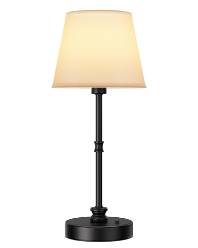 EppieBasic LED Tischlampe Kabellos, Nachttischlampe Touch Dimmbar, 5200mAh Tischleuchte Akku, Stufenlos Dimmbar, 2700K Warme Lichtfarbe Kleine Lampe für Wohnzimmer Schlafzimmer Badezimmer Schwarz von EppieBasic