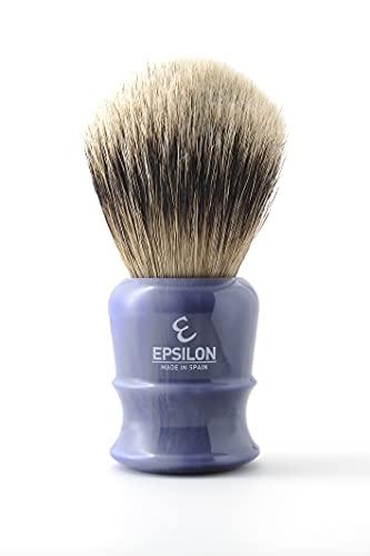 Epsilon Rasierpinsel Dachshaar Spitze Silber Blau 55/26 mm, Standard, Único von Epsilon