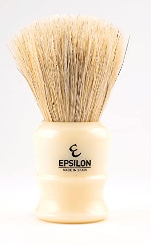 Epsilon Rasierpinsel Pferd Weiß Fan Shape Elfenbein 26 mm, Standard, Einzigartig von Epsilon