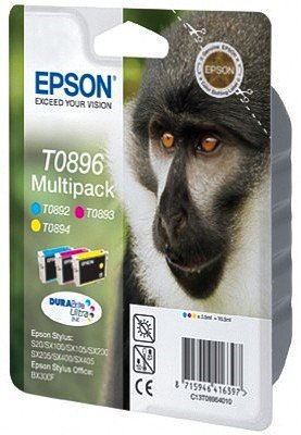 3 x Epson Patronen für Epson Stylus SX 410, Multipack (je 1x C, M, Y) Druckerpatronen für SX410, 10, 5ml von Epson