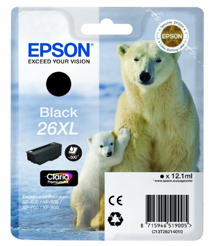 EPSON T2621/26XL Negro CARTUCHO DE Tinta ORIGINAL C13T26214010 von Epson