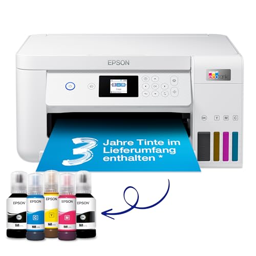 EcoTank ET-2856 A4-Multifunktions-Wi-Fi-Tintentankdrucker, mit einem im Lieferumfang enthaltenen Vorrat an Tinten bis zu 3 Jahren von Epson