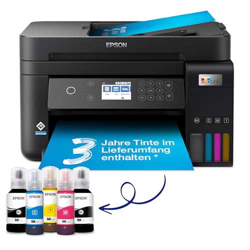EcoTank ET-3850 A4-Multifunktions-Wi-Fi-Tintentankdrucker, mit einem im Lieferumfang enthaltenen Vorrat an Tinten bis zu 3 Jahren von Epson
