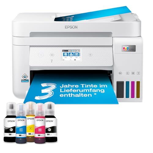 Epson EcoTank ET-4856 A4-Multifunktions-Wi-Fi-Tintentankdrucker, mit einem im Lieferumfang enthaltenen Vorrat an Tinten bis zu 3 Jahren Epson EcoTank ET-4856 A4-Multifunktions-Wi-Fi-Tintentankdrucker, mit einem im Lieferumfang enthaltenen Vorrat an Tinten bis zu 3 Jahren von Epson