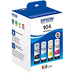 Epson 104 Original Nachfülltinte C13T00P640 Schwarz, Cyan, Magenta, Gelb 4 Stück von Epson