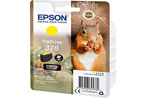 Epson 2896977 378 Tintenpatrone, 4,1 ml, 360 Seiten, Gelb – Tintenpatronen (Epson, Gelb, Expression Photo XP-8500, XP-8505 Expression Photo HD XP-15000, 4,1 ml, 360 Seiten) von Epson