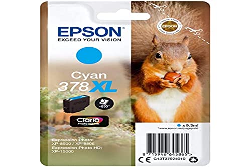 Epson 2893508 378XL 9,3 ml 830 Seiten Cyan Tintenpatrone – Tintenpatrone (Epson, Cyan, Expression Photo XP-8500, XP-8505 Expression Photo HD XP-15000, 9,3 ml, 830 Seiten) von Epson