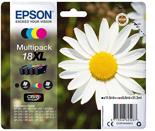 Epson C13T18164022 Multi-Pack (Schwarz, Gelb, Magenta, Cyan) Original Tintenpatronen Pack of 1 von Epson