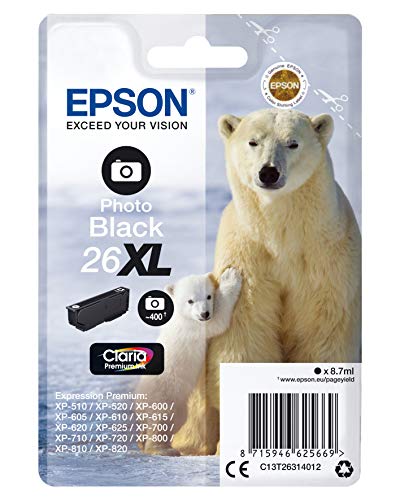 Epson 2666478 C13T26314022 Foto Black Original Tintenpatronen Pack of 1, XL von Epson