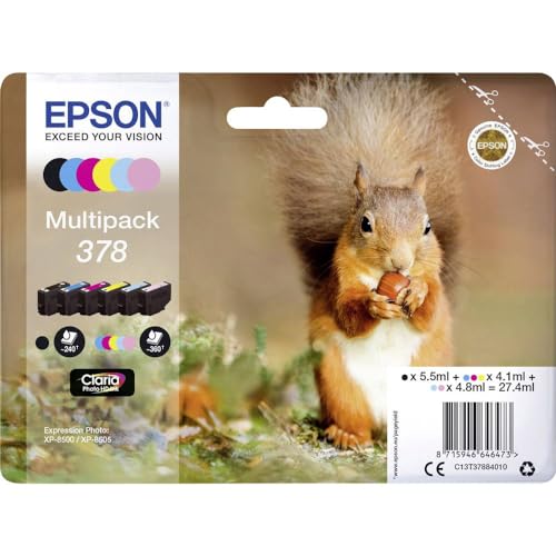 Epson 378 Squirrel Original Multipack, 6-Farben-Tintenpatronen, Claria Photo HD Ink Epson 378 Squirrel Original Multipack, 6-Farben-Tintenpatronen, Claria Photo HD Ink von Epson