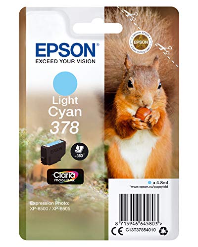 Epson EP64580 Original 378 Tinte Eichhörnchen (XP-8500, XP-8600, XP-8605), hell cyan von Epson