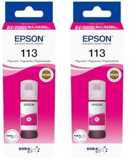 Epson EcoTank 113 Original Tintenflasche, Magenta, Pigmenttinte (Packung mit 2) von Epson