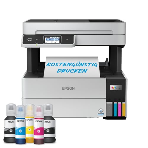 Epson EcoTank ET-5170 4-in-1 Tinten-Multifunktionsgerät (Kopierer, Scanner, Drucker, Fax, A4, ADF, Duplex, WiFi, Ethernet, Display, USB 2.0), großer Tintentank, hohe Reichweite, niedrige Seitenkosten von Epson