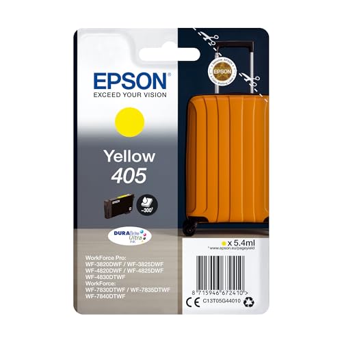 Epson Orginal 405 Tinte Koffer Singlepack gelb Standard WF-3820DWF WF-3825DWF WF-4820DWF WF-4825DWF WF-4830DTWF WF-7830DTWF WF-7835DTWF WF-7840DTWF DURABrite Ultra Ink, ReadyPrint Flex-Tintentarife von Epson