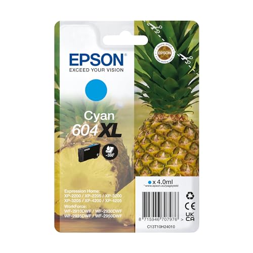 Epson Orginal 604XL Tinte Ananas Singlepack Cyan XL, XP-2200 XP-2205 XP-3200 XP-4205 WF2910DWF WF2930DWF WF2950DWF, ReadyPrint Flex-Tintentarife Epson Orginal 604XL Tinte Ananas Singlepack Cyan XL, XP-2200 XP-2205 XP-3200 XP-4205 WF2910DWF WF2930DWF WF2950DWF, ReadyPrint Flex-Tintentarife von Epson