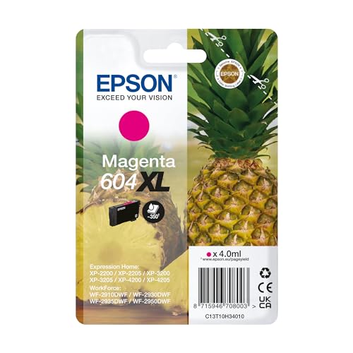 Epson Orginal 604XL Tinte Ananas Singlepack Magenta XL, XP-2200 XP-2205 XP-3200 XP-4205 WF2910DWF WF2930DWF WF2950DWF, ReadyPrint Flex-Tintentarife von Epson