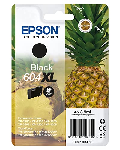 Epson Orginal 604XL Tinte Ananas Singlepack schwarz XL, XP-2200 XP-2205 XP-3200 XP-4205 WF2910DWF WF2930DWF WF2950DWF, ReadyPrint Flex-Tintentarife von Epson