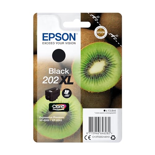 Epson Original 202XL Tinte Kiwi (XP-6000, XP-6005, XP-6100, XP-6105), schwarz von Epson