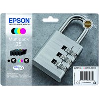 Epson Original 35 Schloss Druckerpatronen 4er Multipack schwarz cyan magenta gelb (C13T35864010) von Epson