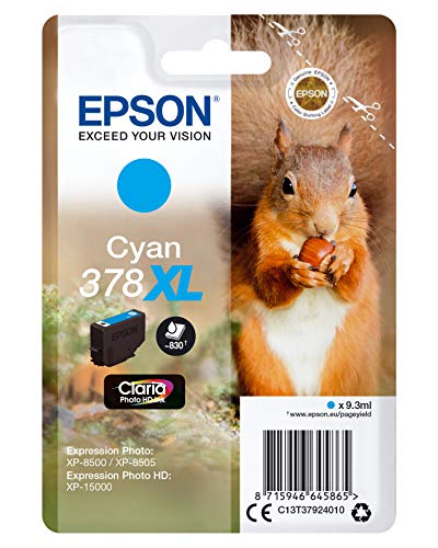 Epson Original 378XL Tinte Eichhörnchen (XP-8500, XP-8600, XP-8605, XP-15000), cyan von Epson