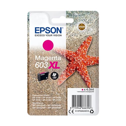 Epson Original 603XL Tinte Seestern, Singlepack Magenta XL, WF-2820DWF WF-2830DWF WF-2840DWF WF-2850DWF XP-2100 XP-2150 XP-3100 XP-3150 XP-4100 XP-4150, ReadyPrint Flex-Tintentarife Epson Original 603XL Tinte Seestern, Singlepack Magenta XL, WF-2820DWF WF-2830DWF WF-2840DWF WF-2850DWF XP-2100 XP-2150 XP-3100 XP-3150 XP-4100 XP-4150, ReadyPrint Flex-Tintentarife von Epson