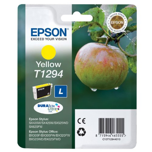 Epson Tintenpatrone Yellow T1294 DURABrite Ultra Ink – Tintenpatrone für Drucker (gelb, – Epson Stylus Office B42WD – Epson Stylus Office BX305 F – EPSON STYLUS OFFICE BX305FW) von Epson