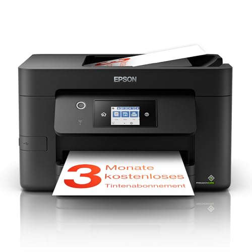 Epson WorkForce Pro WF-3820DWF 4-in-1 Tinten-Multifunktionsgerät (Druck, Scan, Kopie, Fax, ADF, WiFi, Ethernet, NFC, Duplex, Einzelpatronen, DIN A4), inkl. 4 Monate ReadyPrint Flex Tintentarif von Epson