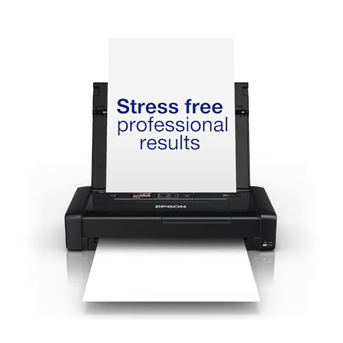 Epson WorkForce WF-110W tragbarer Tintenstrahldrucker (DIN A4, WiFi Direct, Drucker, mobiles Drucken, USB, integrierter Akku, nur 1,6 kg Gewicht) schwarz von Epson