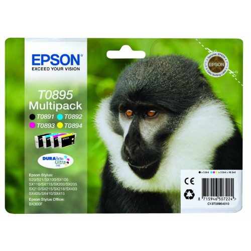 Multipack 4 Tintenpatronen T0895 - Schwarz, Cyan, Magenta, Gelb von Epson