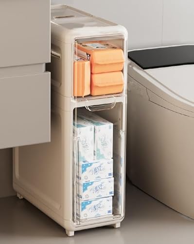 Badezimmerschrank Schmal Toilettenpapierhalter Stehend Mehrzweckschrank mit Schubladen Küchenschrank Badezimmerschrank WC Rollenhalter Stehend (Size : 56.7cm) von EpuzeR