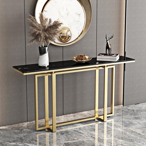 EPUZER 80 * 35 * 80cm Golden Konsolentisch, Hallway Entryway Table for Living Room, Sofatisch Flurtisch Eingangstisch for Wohnzimmer, Flur(Black 2) von EPUZER