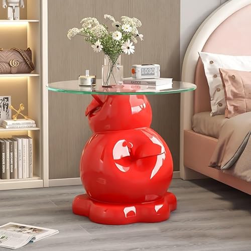 EpuzeR Couchtisch aus Fiberglas, Wohnzimmertisch Beistelltisch, 45 * 45 * 38cm Moderner Coffee Table Nachttisch, Limit 5kg (Color : Rot) von EpuzeR