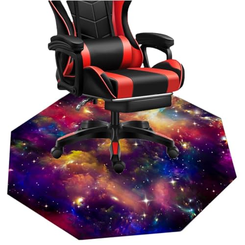 EPUZER Gaming Stuhl Teppich Achteckig Bodenschutzmatte Bürostuhl for Hartböden, Schreibtischstuhl Unterlage Fußbodenschutz Stuhlunterlage (Color : 1, Size : 120cm) von EPUZER