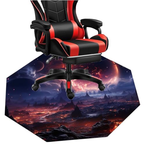 EpuzeR Gaming Teppich Achteckig Bodenschutzmatte Bürostuhl Unterlage Kratzfest Bodenmatte Stuhlunterlage for Laminat, Parkett, Hartböden (Color : 2, Size : 160cm) von EpuzeR