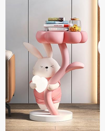 EpuzeR Kaninchen Beistelltisch, Couchtisch klein, Wohnzimmertisch mit Tablett, Coffee Table for Wohnzimmer, Schlafzimmer, Nachttisch Modern (Color : Pink) von EpuzeR