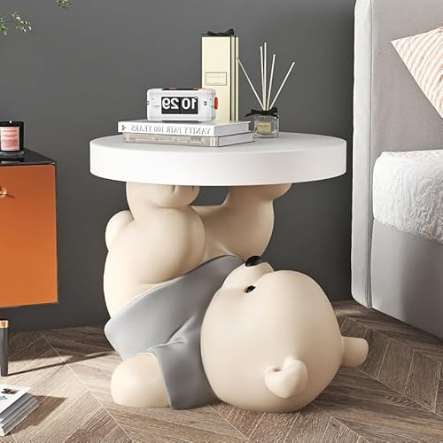 EpuzeR Kreativer Bär Couchtisch Wohnzimmertisch, Modern Beistelltisch, Nachttisch Tischplatte for Wohnzimmer (Color : Brown) von EpuzeR
