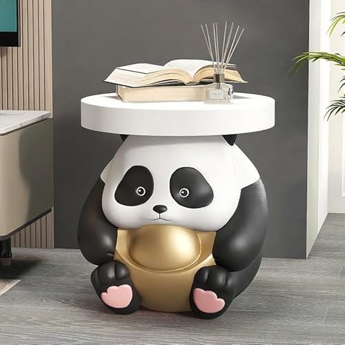 EpuzeR Panda Beistelltisch Couchtisch, Kunstharz Glasfaser Hohle Struktur, Wohnzimmertisch Coffee Table Modern Sofatisch (Color : Schwarz) von EpuzeR