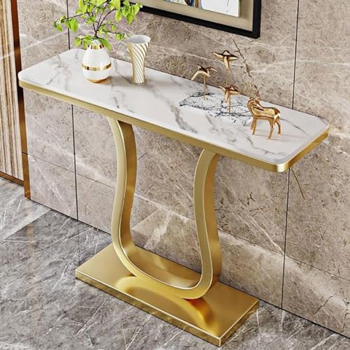 EpuzeR Schmaler Konsolentisch Metall Kreativ Flurtisch Sofatisch Dekotisch Sideboard Beistelltisch, 80 * 30 * 80cm (Color : Bianco) von EpuzeR