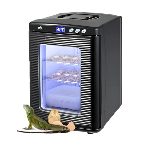 EpyGnom 25-Liter-Inkubator für Reptilien Kühl- und Heizbrüter Thermostatbox Temperaturregelung 5 °C–60 °C Inkubator für Chamäleons Eidechsen Schildkröten für Small Reptile Incubator Black von EpyGnom