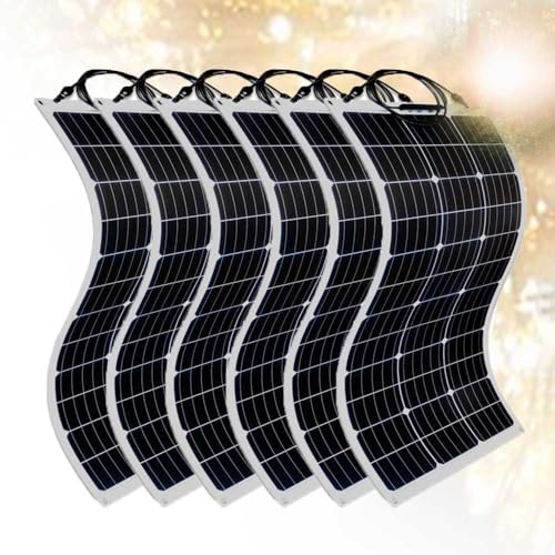EpyGnom 300W Kit Solarpanel Flexibel Camper Balkonkraftwerk 12V Monokristalline Photovoltaik Flexible solarmodul 40A Laderegler für 12V/24V Batterie Camper Wohnmobil Van Yacht Balcon 6 * 300W von EpyGnom