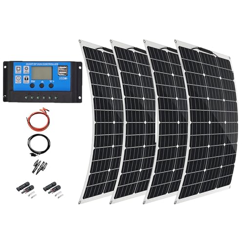 EpyGnom Solarpanel Flexibel Set 300W Monokristallines Solarmodul Flexibel mit 40A Laderegler zum Aufladen von 12V Batterien für Wohnmobil Garten Camper Boot und Dach des Hauses 4 * 300W EpyGnom Solarpanel Flexibel Set 300W Monokristallines Solarmodul Flexibel mit 40A Laderegler zum Aufladen von 12V Batterien für Wohnmobil Garten Camper Boot und Dach des Hauses 4 * 300W von EpyGnom
