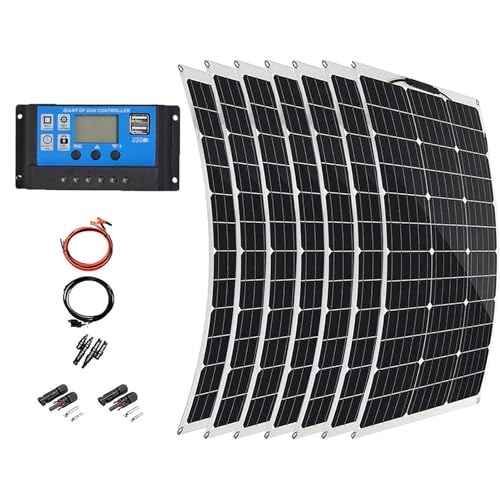 EpyGnom Solarpanel Flexibel Set 300W Monokristallines Solarmodul Flexibel mit 40A Laderegler zum Aufladen von 12V Batterien für Wohnmobil Garten Camper Boot und Dach des Hauses 7 * 300W EpyGnom Solarpanel Flexibel Set 300W Monokristallines Solarmodul Flexibel mit 40A Laderegler zum Aufladen von 12V Batterien für Wohnmobil Garten Camper Boot und Dach des Hauses 7 * 300W von EpyGnom