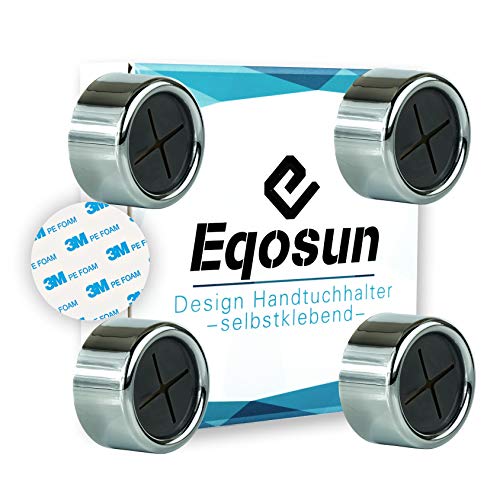 Eqosun® |Sonderedition 3M|Handtuchhalter Handtuchhalter, Geschirrtuchhalter, Handtuchhaken, Handtuchklemme, Geschirrtuchklemme selbstklebend ohne bohren für Bad, Küche und Haushalt im 4er Pack von Eqosun