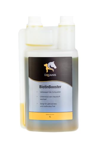 Equanis BiotinBooster | 1 l | Ergänzungsfuttermittel für Pferde | Zur Unterstützung von Fell, Haut und Hufe | Könnte die Normale Hornproduktion fördern | Ausgewählte Nährstoffe Equanis BiotinBooster | 1 l | Ergänzungsfuttermittel für Pferde | Zur Unterstützung von Fell, Haut und Hufe | Könnte die Normale Hornproduktion fördern | Ausgewählte Nährstoffe von Equanis